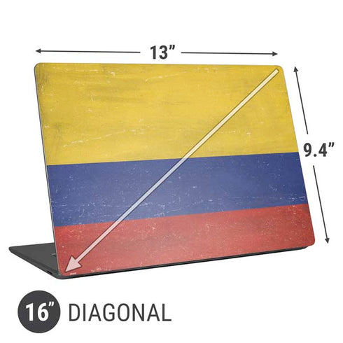 Colombia Flag Distressed Universal Laptop 16in (13 x 9.4in) Skin